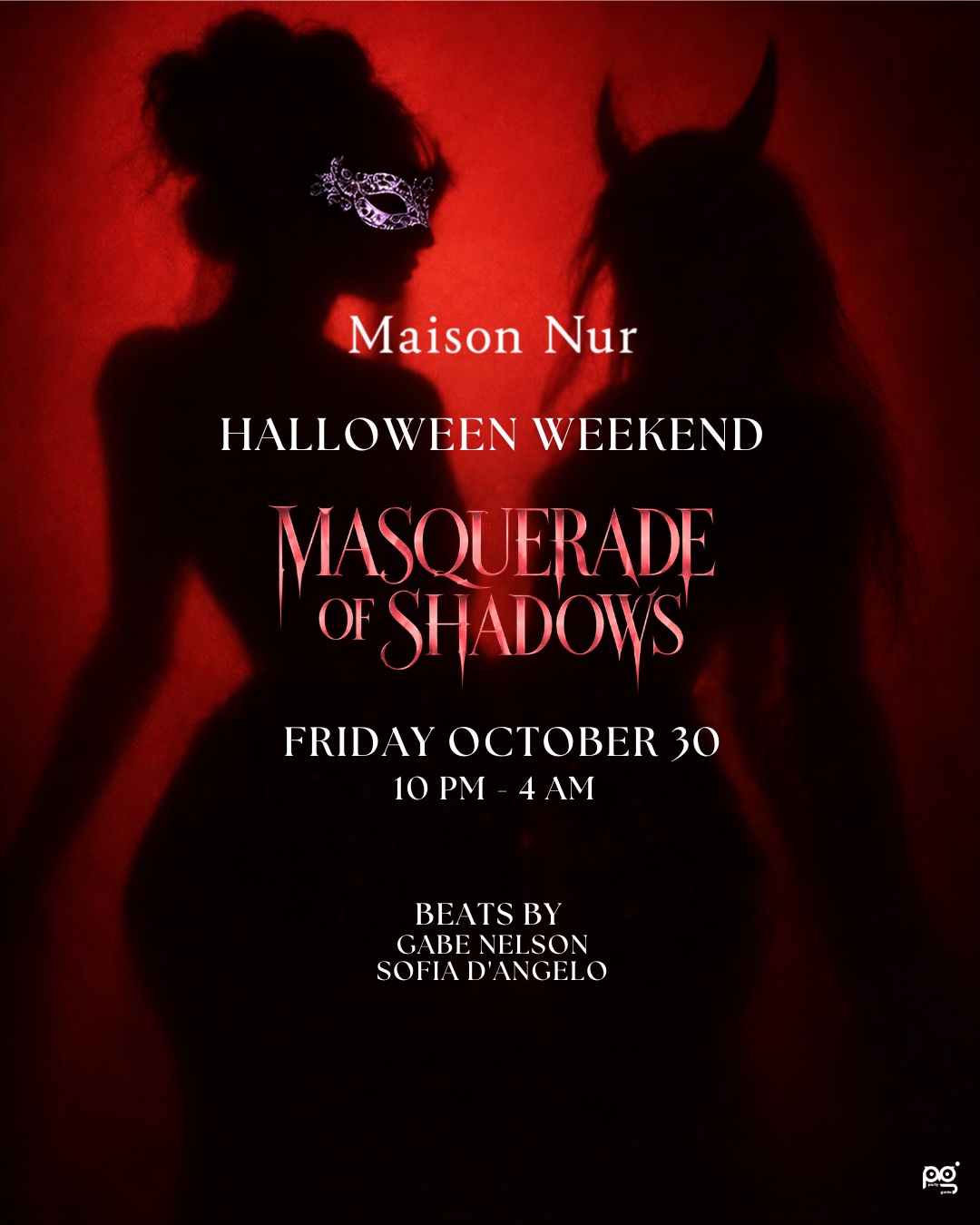 Flyer: Masquerade of Shadows, Friday 10.30