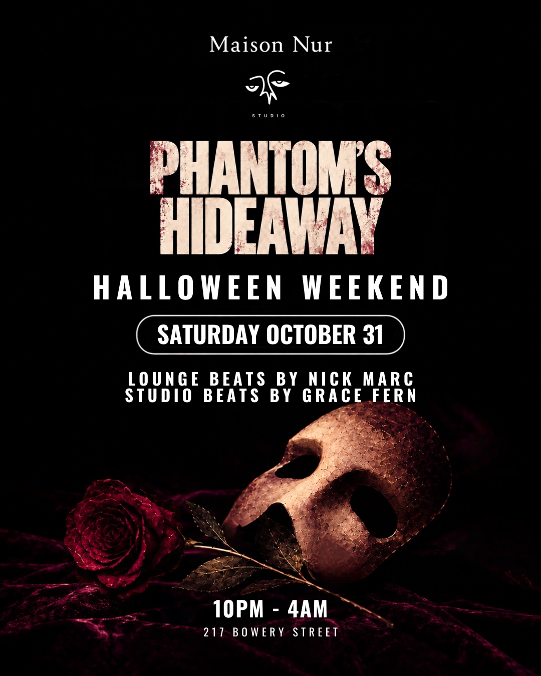 Flyer: Phantom's Hideaway, Saturday 10.31